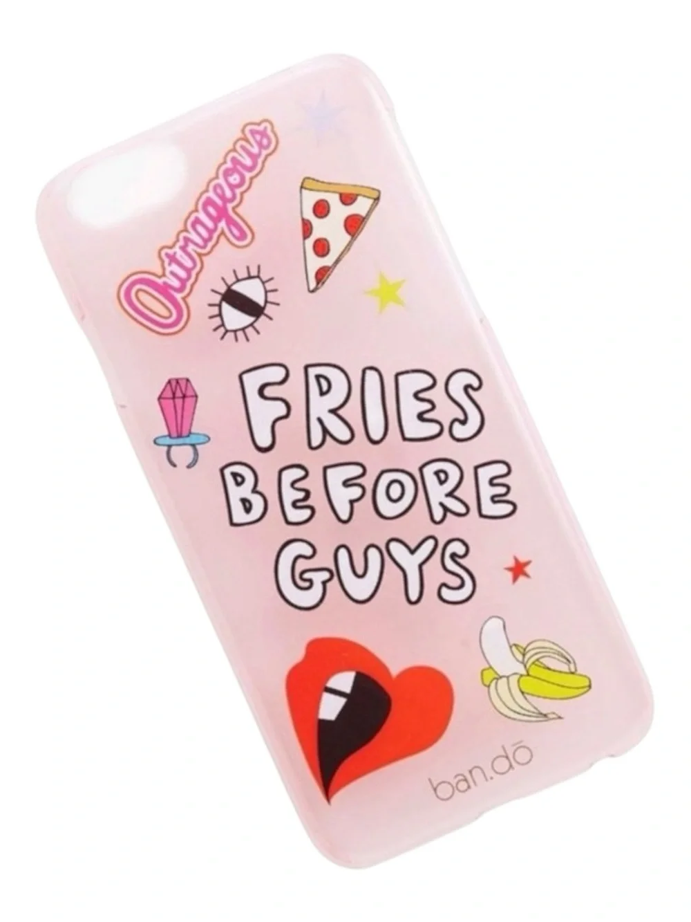 new Bando  Fries Before Guys  iPhone 6 7 Case  Clear Pink Lips Stickers 